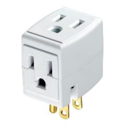 LEVITON Grounded 3 outlets Cube Tap 00692-00W